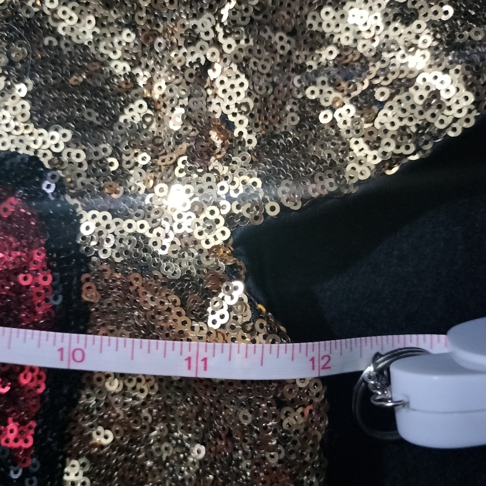 Girls Disney Minnie Mouse Gold Sequin Shift Dress - Picture 9 of 16